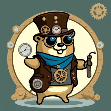 Go Blue Gopher as a steampunk gopher