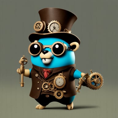 Go Blue Gopher as a steampunk gopher