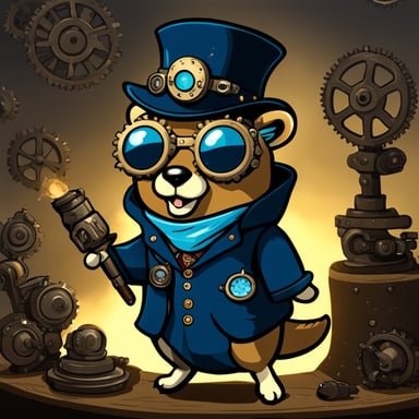 Go Blue Gopher as a steampunk gopher