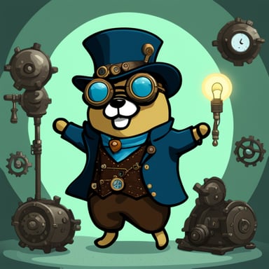 Go Blue Gopher as a steampunk gopher