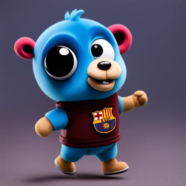 Go Blue Gopher as FC Barcelona football player.