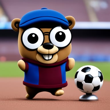 Go Blue Gopher as FC Barcelona football player.