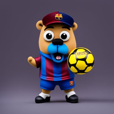 Go Blue Gopher as FC Barcelona football player.