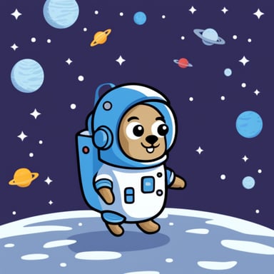 Go Blue Gopher as astronaut in space.