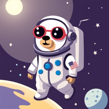 Go Blue Gopher as astronaut in space.