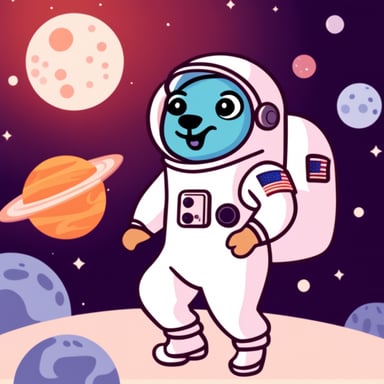 Go Blue Gopher as astronaut in space.