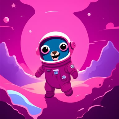 Go Blue Gopher as astronaut in space.
