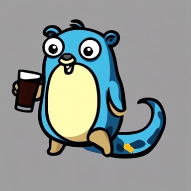 Drunk go blue gopher hug Python
