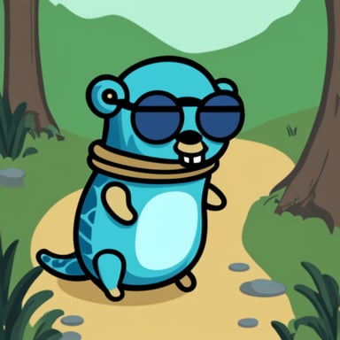 Drunk go blue gopher hug Python