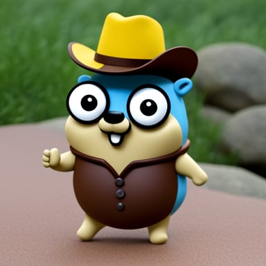 Go Blue Gopher as an old-fashioned gopher.