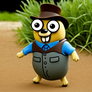 Go Blue Gopher as an old-fashioned gopher.