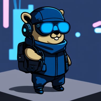 Cyberpunk Go Blue Gopher