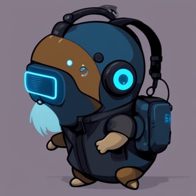 Cyberpunk Go Blue Gopher