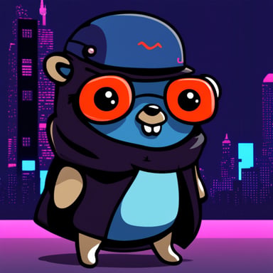 Cyberpunk Go Blue Gopher