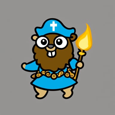 Go Blue Gopher as a Greek god.