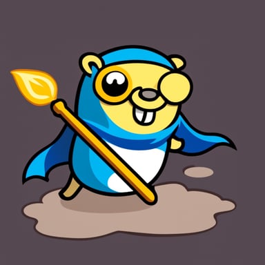 Go Blue Gopher as a Greek god.