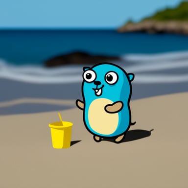 Go Blue Gopher on the beach.