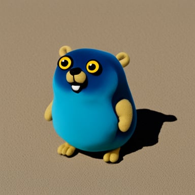 Go Blue Gopher with velvet panama and yellow eyes.