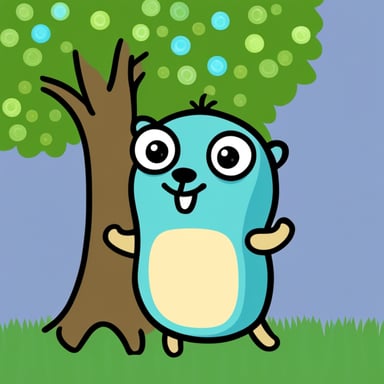 Go Blue Gopher as Happy Tree Gopher