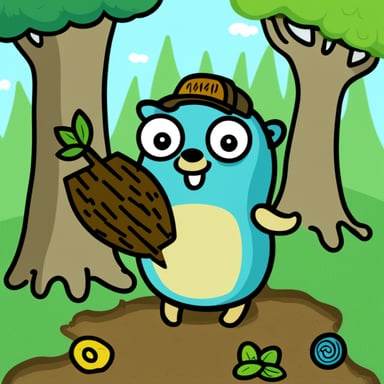 Go Blue Gopher as Happy Tree Gopher