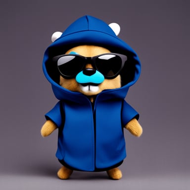 Go Blue Gopher as a cyber hacker.