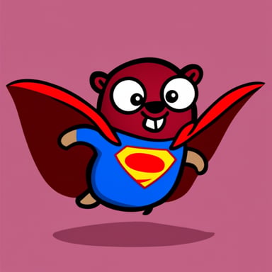 Go blue gopher as Superman