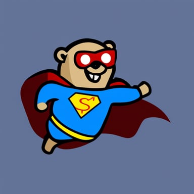 Go blue gopher as Superman