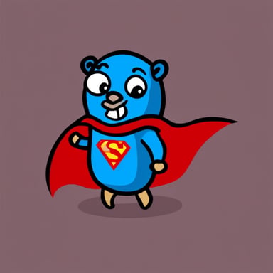 Go blue gopher as Superman