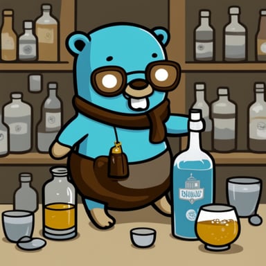 Go blue gopher with vodka on the bear