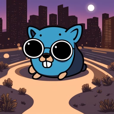The Go Blue Gopher as a cat.