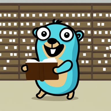Happy Go Blue Gopher on files