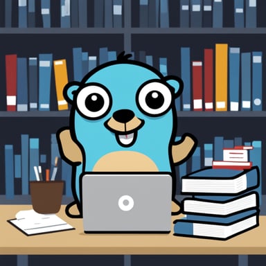 Happy Go Blue Gopher on files