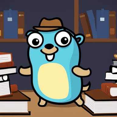 Happy Go Blue Gopher on files