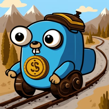 Go blue gopher rides on Python.
