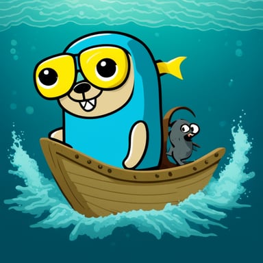 Go Blue Gopher on a shark.
