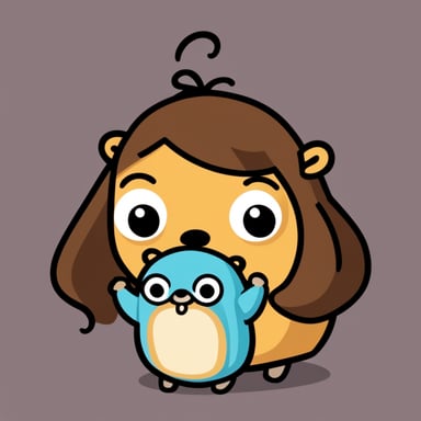 Go Blue Gopher as a beautiful gopher girl with brown eyes and long hair.