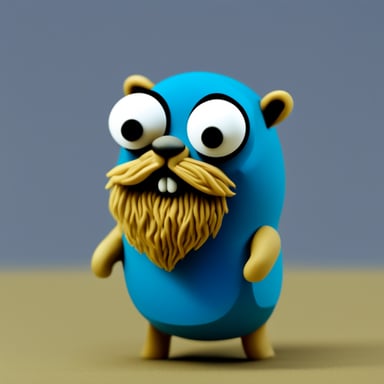 Go Blue Gopher with a beard