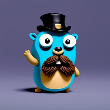 Go Blue Gopher with a beard