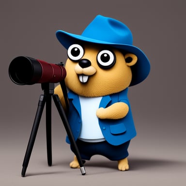 Go Blue Gopher with a telescope