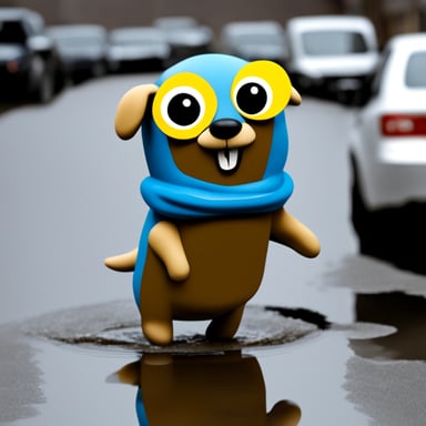 Go Blue Gopher as Puddle Dog
