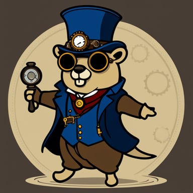 Go Blue Gopher as Steampunk Gopher.