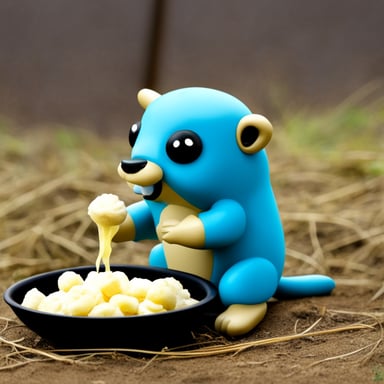 Go Blue Gopher eating khinkali.