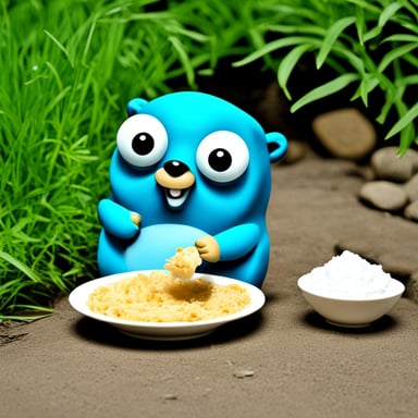 Go Blue Gopher eating khinkali.