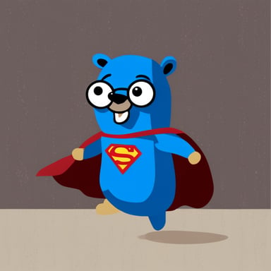 Go blue gopher as Superman.