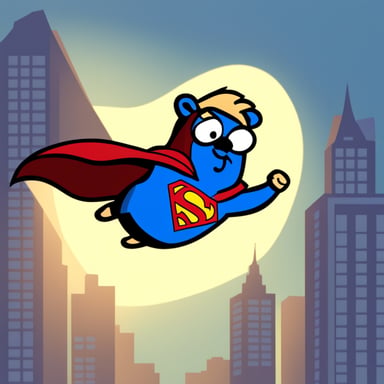 Go blue gopher as Superman.