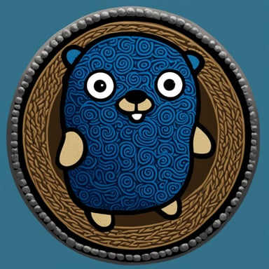 The Go Blue Gopher that looks like a Toltec.