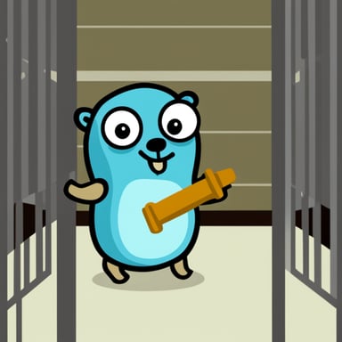 Go Blue Gopher in jail