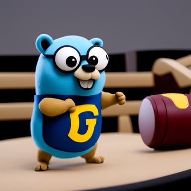 Go Blue Gopher as the armwrestler.