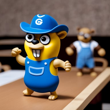 Go Blue Gopher arm-wrestler with table.
