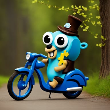 Go blue gopher on a bike